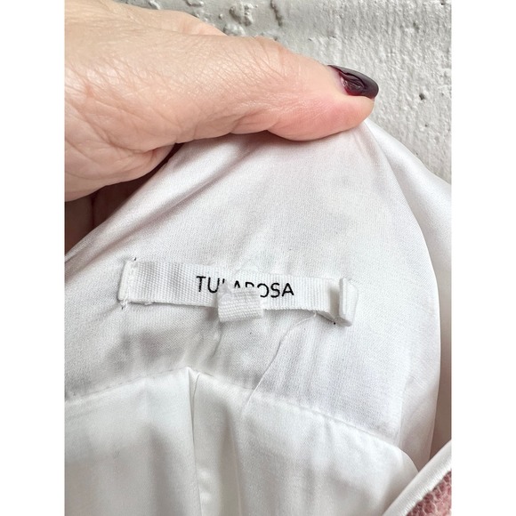 Tularosa Spaghetti Straps V-Neckline Bryce Slip Maxi Dress White Women's Size L - Picture 6 of 8